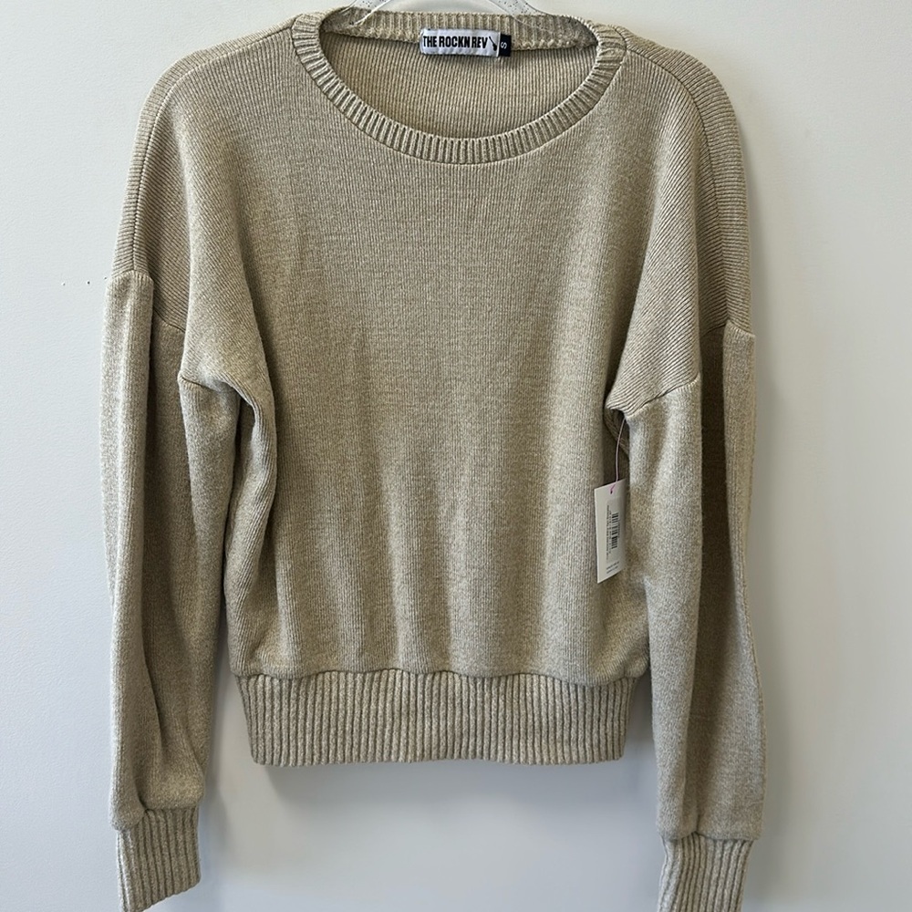 The Rockn Rev Oversized Sweater w/Old Navy Jean Shorts Bundle • Sz S/Sz 10